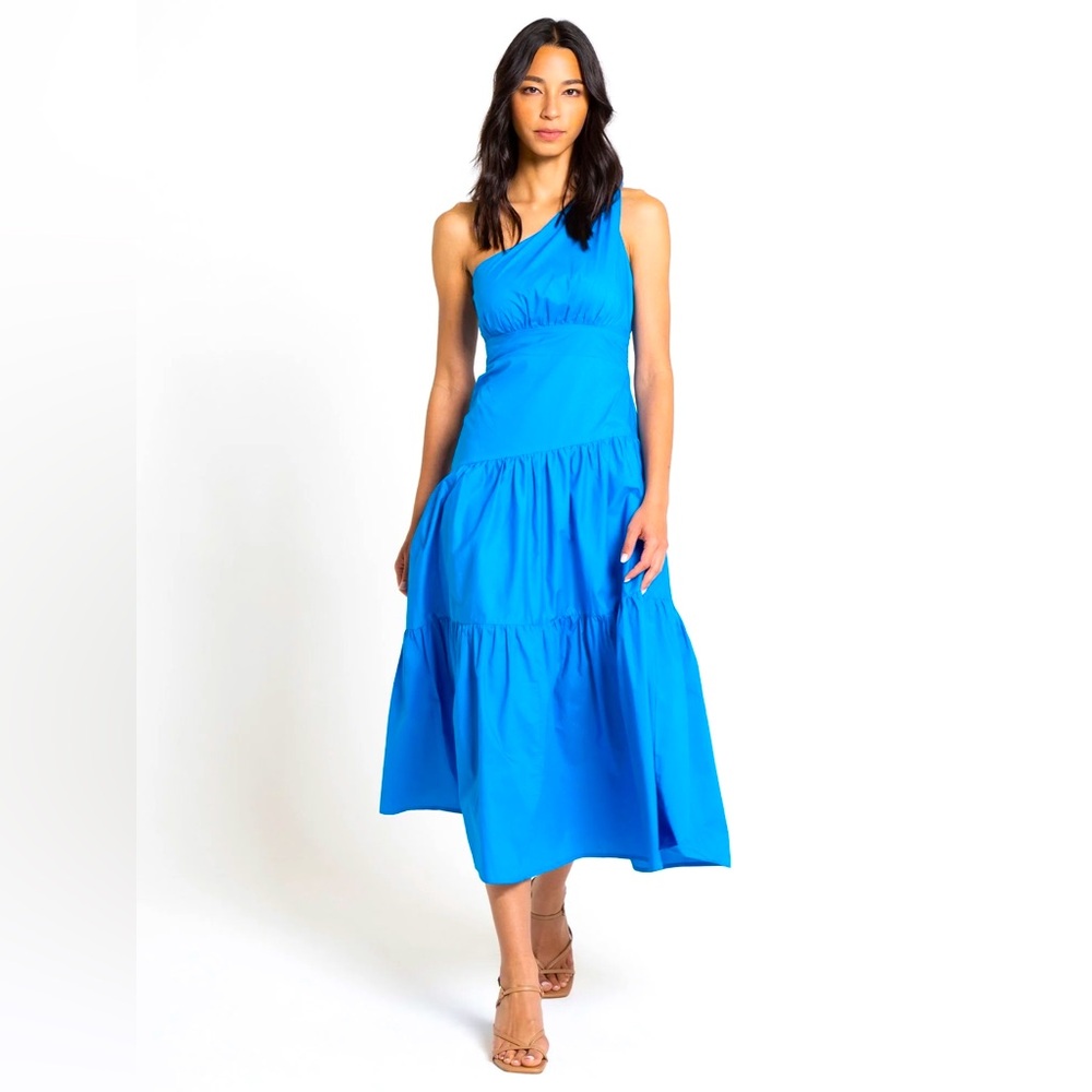 Lena One-Shoulder Poplin Maxi Dress